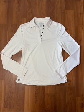Chase 54 women’s white long sleeve polo quick dry golf tennis